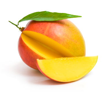 Mango fruit with slice taken out